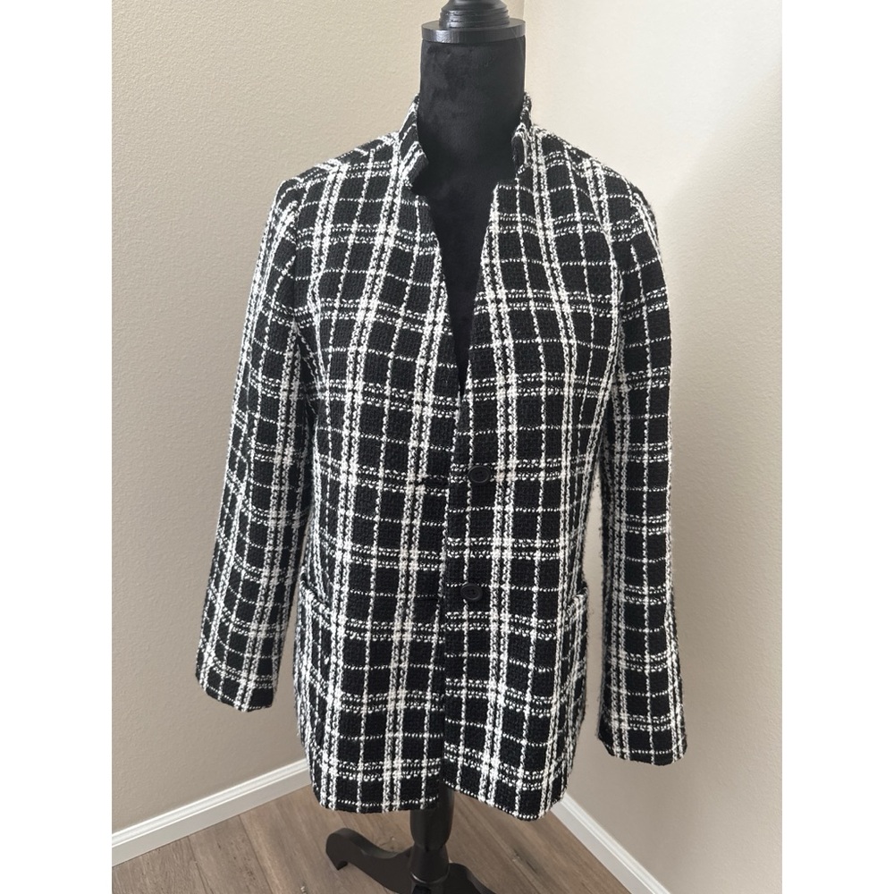 Banana Republic Black and White Checkered Blazer